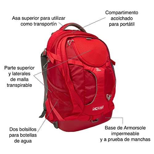 Kurgo G-Train, Mochila para Perros Pequeños y Gatos, Transportín, Base Impermeable, Viajes y Excursiones, Rojo