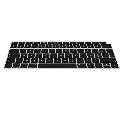 kwmobile Protector Silicona Compatible con Teclado (Francia, Bélgica) para Apple MacBook Air 13" 2018 2019 2020 (A1932) Negro