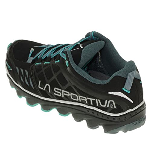 LA SPORTIVA Helios SR Woman, Zapatillas de Running Mujer, Black/Aqua, 38 EU