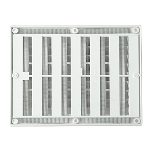 La Ventilazione BDR1714B - Rejilla de ventilación de plástico rectangular, color blanco, 175 x 146 mm