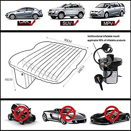 LABABE Coche de Viaje Hinchable colchón Hinchable automático Camping Cama de Aire inflación Asiento Trasero extendida sofá Cama para SUVs y automóviles y Camiones Camping Universal, PVC, SUV Black