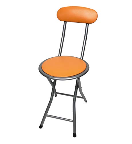 LABOLATA Silla Pleglable Acolchada - Silla de Metal - Asiento y Respaldo Acolchado (Diámetro 30 x 73) (Naranja)