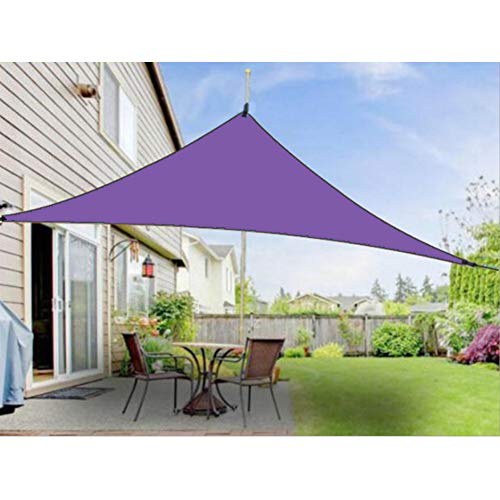 LACKINGONE Toldo Vela Triangular de Poliéster con Kit de Montaje, Anti-UV 98%, 3 * 3 * 3 m, Tela Impermeable, Ideal para Patio/Jardín/Cafetería Patio/Camping/Piscina(1pc)(púrpura)