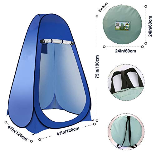 Laelr Acampar Tienda de Ducha Camping, Portátil Acampar Tienda de Ducha Vestuario Impermeable Camping Desplegable Pop Up para Privacidad al Aire Libre 119 x 119 x 190 cm