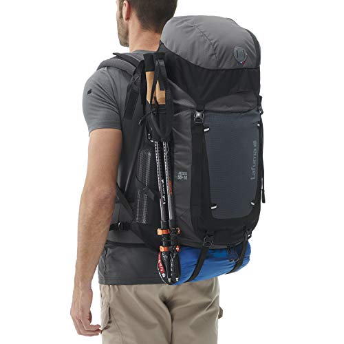 Lafuma - Access 50+10 - Mochila para Hombre y Mujer para Senderismo y Viaje - Volumen Extensible 50+10 L - Gris/Negro