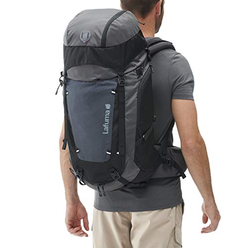 Lafuma - Access 50+10 - Mochila para Hombre y Mujer para Senderismo y Viaje - Volumen Extensible 50+10 L - Gris/Negro