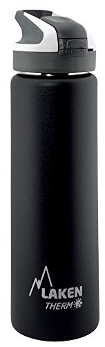 Laken Botella Térmica Reutilizable Summit de Acero Inoxidable con Tapón Automático y Cierre de Seguridad, 750ml, Negro