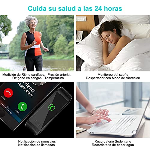 LAOYE Pulsera Actividad Reloj Inteligente Fitness Tracker IP68 Pulsera Inteligente Reloj Contador de Pasos y Calorias Monitor de Sueño Ritmo Cardíaco Pulsera Deportiva para Niños Hombre Mujeres