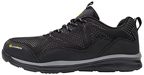 LARNMERN PLUS Zapatos de Seguridad Hombre Ligeros, Zapatillas de Seguridad Comodo Transpirable Punta Acero Calzado Seguridad Deportivo Antideslizante Antiperforación (Super Negro,41EU)