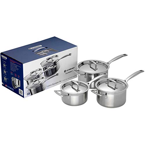 Le Creuset 3-Ply Stainless Steel Saucepan Set - 3 Piece