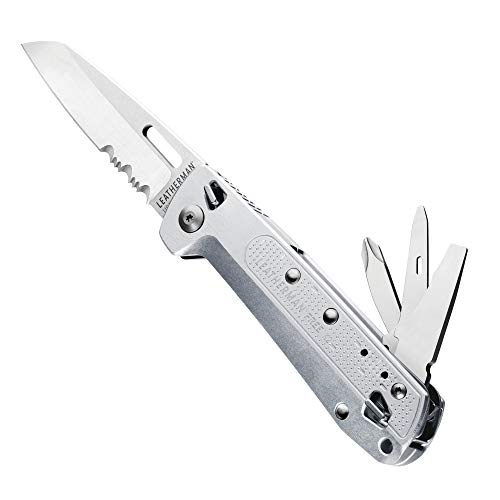 Leatherman Free K2X - Multiherramienta para camping y supervivencia, fabricado en EE.UU, con 8 herramientas incorporadas, con bloqueo total, destornilladores y abrebotellas