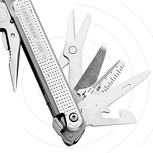 Leatherman Free P2 - Multiherramienta de camping y supervivencia fabricada en los EE.UU. con 19 herramientas incorporadas, bloqueo total, destornilladores y un abrebotellas