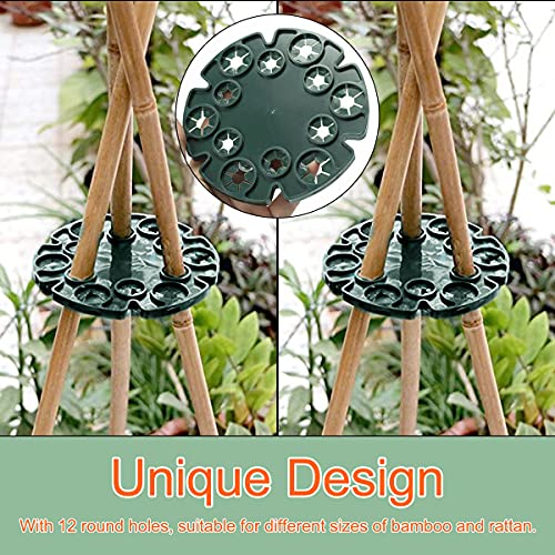 Ledeak 6 Piezas Soportes de Bambú Wigwam, Plástico Caña de Bambú Soporte con 12 Agujeros Soporte para Plantas de Vid Pepinos Escalar Tomates Guisantes Judías Plantas Trepadoras (Verde)