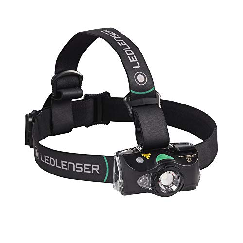 Ledlenser, MH8 - Linterna frontal recargable con correa extraíble para la cabeza, LED de alta potencia, 600 lúmenes, mochilero, senderismo, camping, color negro y verde