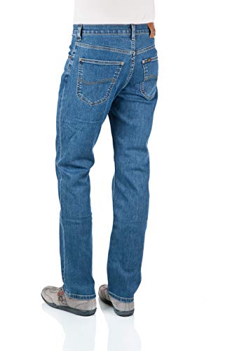 Lee Brooklyn Straight H Vaqueros, Azul (Mid Stonewash), 36W / 32L para Hombre