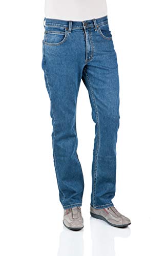 Lee Brooklyn Straight H Vaqueros, Azul (Mid Stonewash), 36W / 32L para Hombre