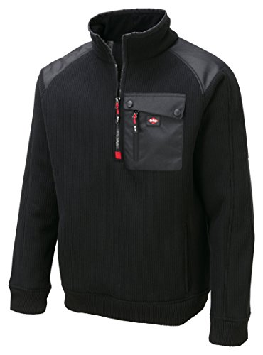 Lee Cooper LCJKT439 - RIBBED SHERPA JACKET - BLACK - XLARGE - Hombres Chaqueta Acanalado Sherpa - Negro, X-Large