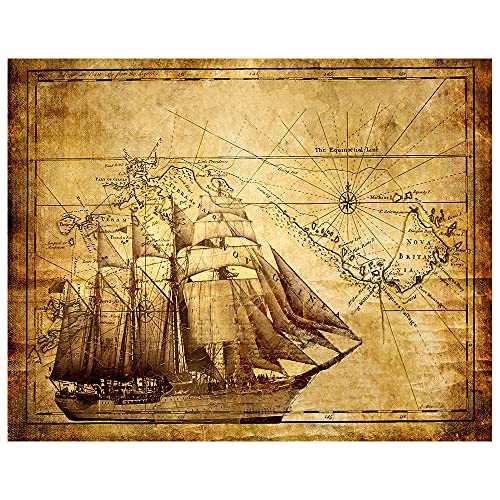 Legendarte Cuadro Lienzo, Impresión Digital - Mapa Antiguo, cm. 80x100 - Decoración Pared