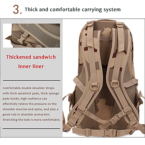 LEIKEI Mochila Táctica Militar Mochila Grande De Asalto del Ejército Mochila para Mochilas Al Aire Libre Actividades Senderismo Camping Trekking Caza Mochila,G-35L