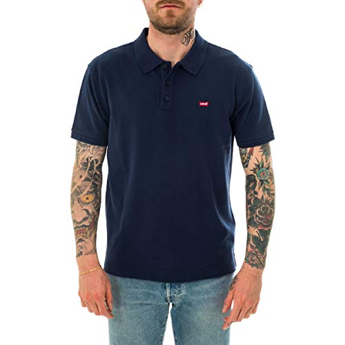 Levi's Housemark Polo Camiseta de Manga Corta, Dress Blues, M para Hombre