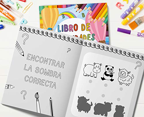 Libro de actividades preescolar: Cuaderno de actividades infantiles - Libro de colorear vacaciones para niños y niñas de preescolar - Ejercicio en ... preescolar y educación infantil Montessori