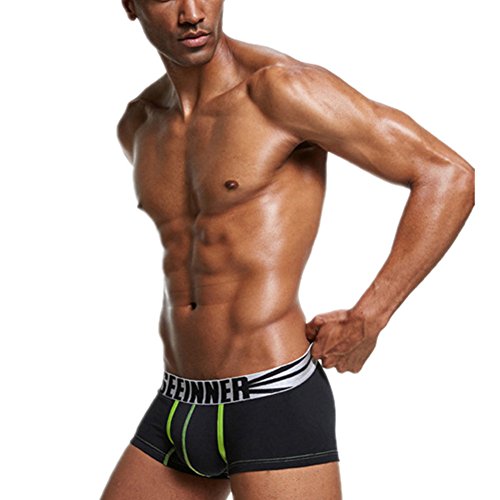 LikeJump Pack de 2 Calzoncillos Trunks Bóxer Briefs para Hombre Ropa Interior Boxer Deportivo Transpirable de Hombre Men's Underwear