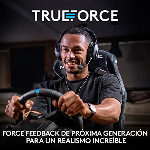 Logitech G923 TRUEFORCE Volante de Carreras y Pedales hasta 1000Hz Force Feedback, Pedales personalizables, Embrague Dual, Volante cubierto de Cuero Auténtico para PS5, PS4, PC y Mac - Negro