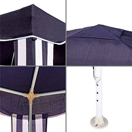 LOLAhome Carpa Cenador Gazebo Desmontable con ventilación Superior Azul de Acero de 300x300x250 cm