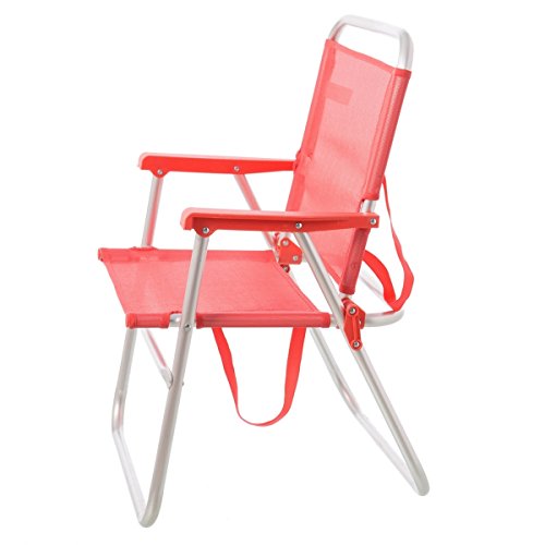 LOLAhome Silla de Playa Plegable Coral de Aluminio de 78x57x50 cm