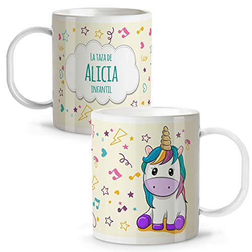 LolaPix Taza Unicornio. Tazas Personalizadas. Tazas Infantiles plástico. Varios diseños. Unicornio