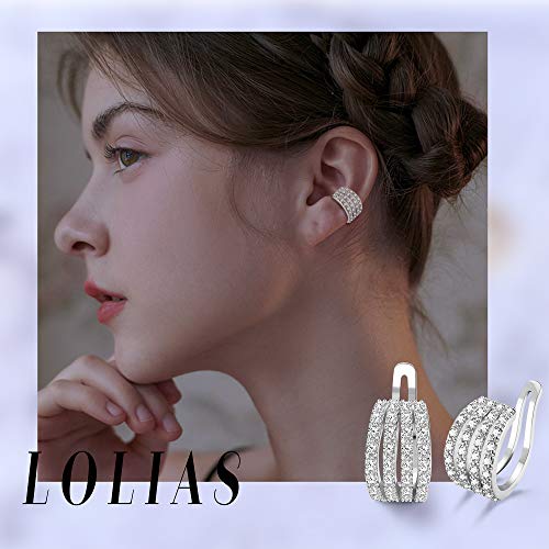 LOLIAS Mujer Pendientes Aro Pequeños Ear Cuff Pendientes Clip Falso Helix Puños de Cartílago Pendientes Hipoalergénicos Pendientes Sin Agujero Mujer No Piercing Aretes Plata/Oro/Oro Rosa