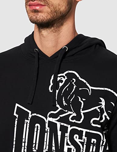 Lonsdale London TADLEY Sudadera con Capucha, Hombre, Black/Ecru, XXX-Large