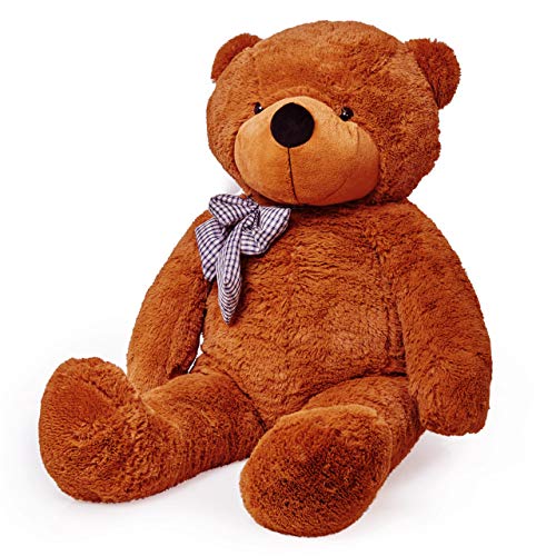 Lumaland Oso de Peluche Gigante Teddy Bear XXL - Peluche Grande Amoroso con Ojos de Botón de 120 cm - Regalo Original para Novios / San Valentín - Suave, Resistente y Cariñoso - Marrón