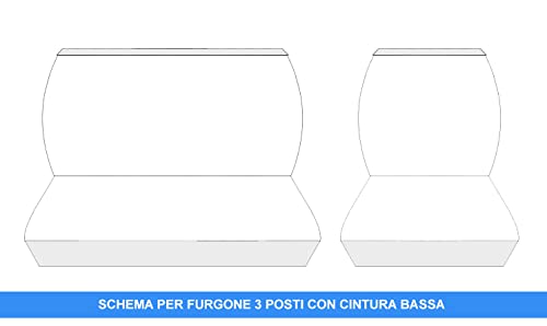 Lupex Shop Furgone_C.b_N-Jumpy - Fundas para Asientos de Furgoneta de 3 plazas, cinturón bajo, de algodón Negro, compatibles con Citroen Jumpy