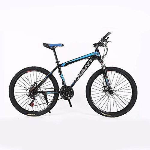 L&WB Bicicletas De Montaña para Adultos De 26 Pulgadas De Acero Al Carbono Trail Mountain Bike High Carbon Steel Full Spring Frame Bicicletas,B,24speed