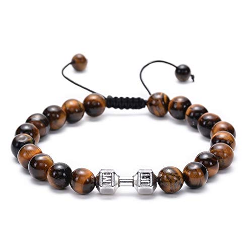 LYsng Pulsera de Piedras Preciosas Pulseras para Mujer Elegante Pulsera Pulsera Tejida Elástica Pulsera Mancuernas Pulsera Pulsera de Ojo de Tigre Tiger Eye