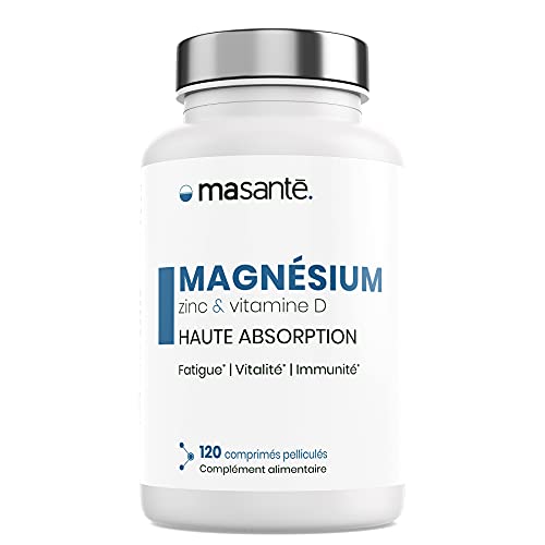 MA SANTÉ Magnesio 120 comprimidos | Complemento alimenticio vegano de alta absorción | Triple acción: reduce la fatiga - la vitalidad - la inmunidad