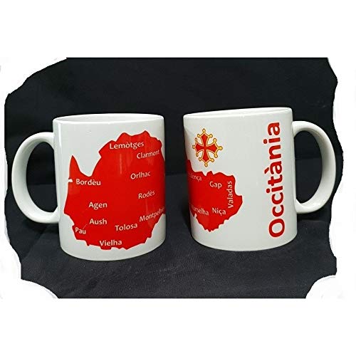 macarel - Taza con diseño de mapa de Occitania