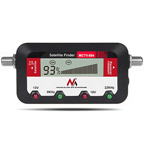 Maclean MCTV-884 Buscador medidor de señal de satélite con Pantalla Digital 25cm FF LCD