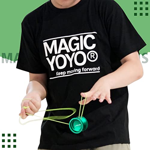 Magicyoyo Responsive V6 Locus YoYo Star Logo Kids Principiante Aprendizaje Bolsa de Yoyo, Yoyo Guante 5 Cuerdas de Spinning, Verde