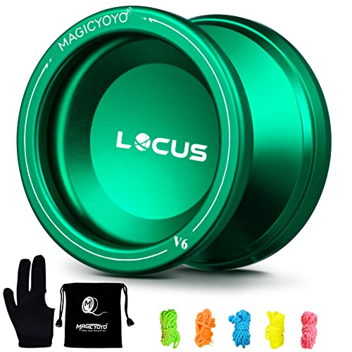 Magicyoyo Responsive V6 Locus YoYo Star Logo Kids Principiante Aprendizaje Bolsa de Yoyo, Yoyo Guante 5 Cuerdas de Spinning, Verde