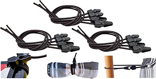 MAGMA Pack 12 Tensores Elasticos de Ajuste Rápido 50cm | Cuerda Elastica Sujetar Lonas, Toldos, Señal V20, Portabicicletas Acampadas Camping Jardinería Casa Herramientas Tiendas de Campaña FastClip