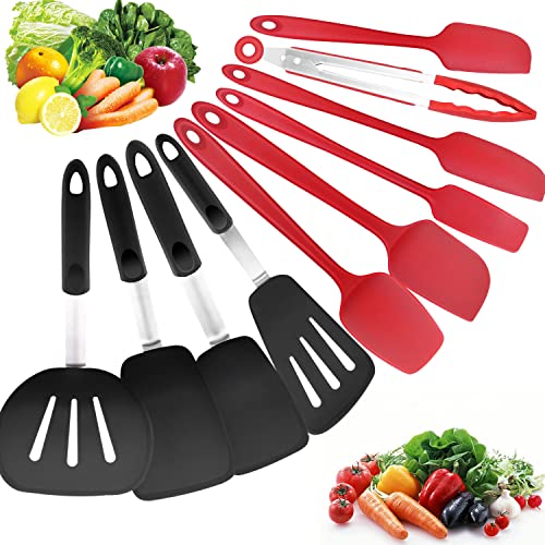 MALOGIC JmeGe Silicone Kitchen Utensils Set 10 PCS Heat Resistant Silicone Cooking Utensils Baking Utensils Silicone Cream Scraper.