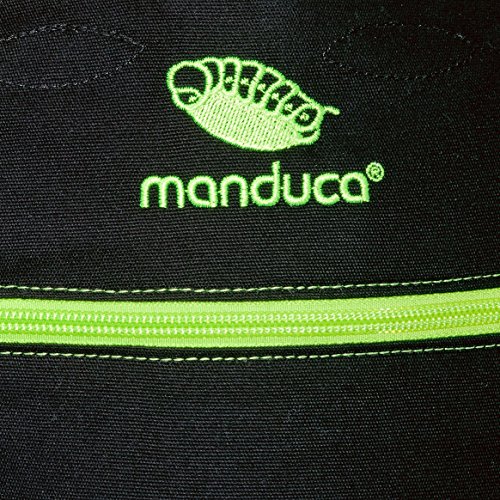 manduca First Portabebe > BlackLine ScreaminGreen < Mochila Portabebes con Cinturon Ergonomico & Extension de Espalda, Algodón Orgánico, para bebés de 3,5 a 20 kg (negro-verde neón)