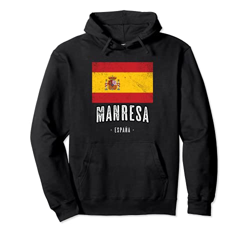 Manresa España | Souvenir Linda Ciudad - Bandera - Sudadera con Capucha