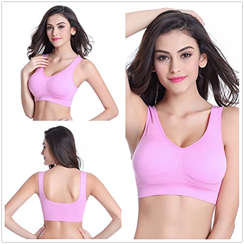 Manxing 3Pcs Mujer Sujetador Deportivo Sin Costuras Deportivo Bra Push Up Sujetador de Dormir con Almohadillas Extraíbles Mujer Bralette