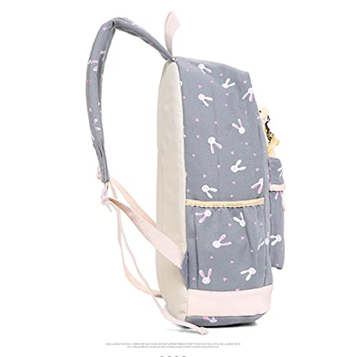 maoying02 Mochilas Escolar 3 Piezas Mochila para Mujer con Estampado Lona Mochila Escolar Estilo Universitario Mochila para Niña G-20L