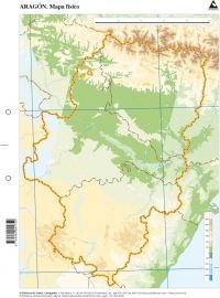 Mapa físico de Aragón (Mapas mudos)