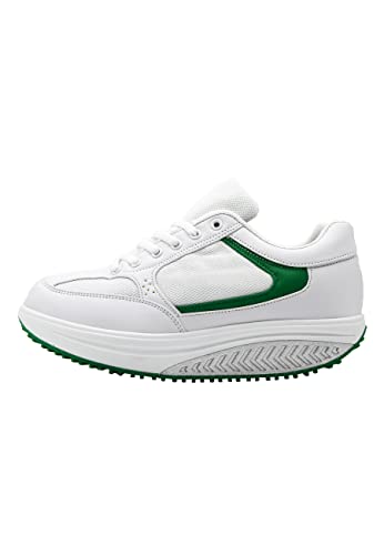 Mapleaf ortopédica Zapatillas Mujer Hombre Running Bambas Air Deportivas Zapatos Tenis Futbol Baloncesto Andar Fitness Calzado Zuecos Comodos Antideslizante Atletico Trainer Zapato Verde Talla 37