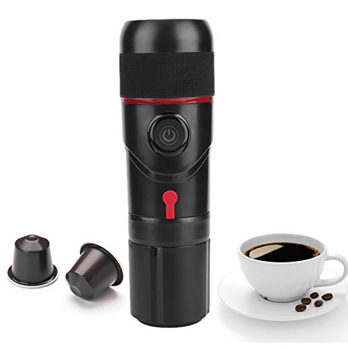 Máquina de café Espresso portátil, cafetera eléctrica con Calentamiento automático Doble Cable USB + Encendedor de Cigarrillos de Coche para Viajes Exteriores hogar y Oficina